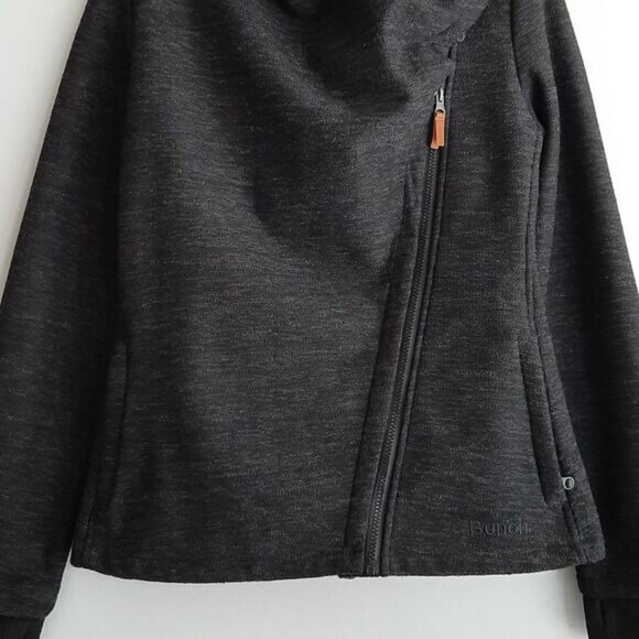 BENCH Moto Biker Full Zip Jacket Woven Fabric Fleece Lined Grey Sz M Flawed - Picture 4 of 16